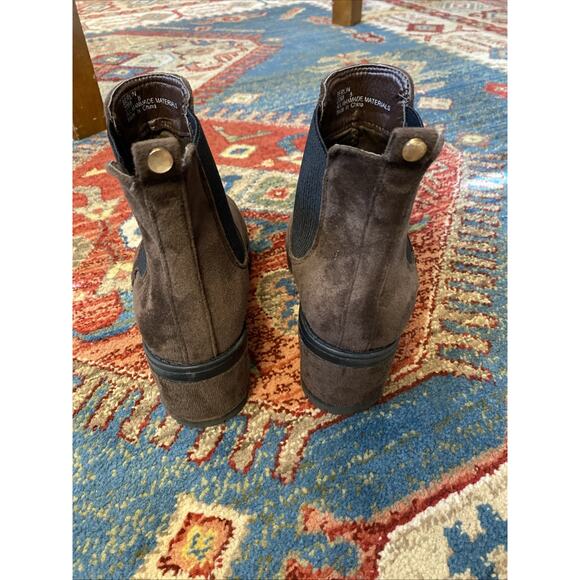 Seven for All Mankind Chelsea Berlin Boots 8 Faux Brown Suede 90s Y2k Style Heel - Picture 10 of 12